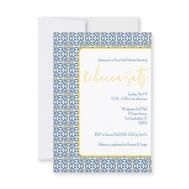 Blue White Yellow Mediterranean Tile