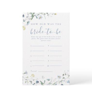 Blue Wildflower boho how old was the bride game