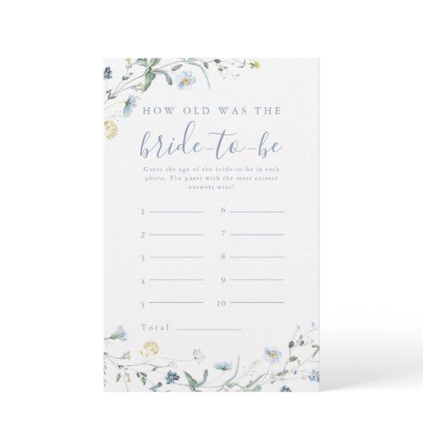Blue Wildflower boho how old was the bride game