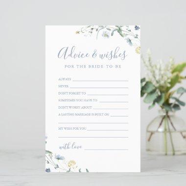 Blue Wildflower wedding advice & wishes Invitations