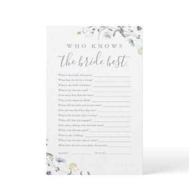 Blue Wildflower who knows the bride best game