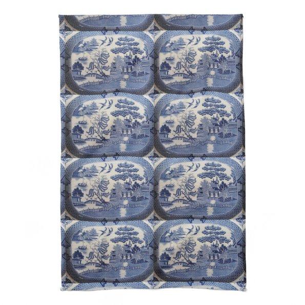 Blue Willow Tea Towel - let grandma in the Kitchen