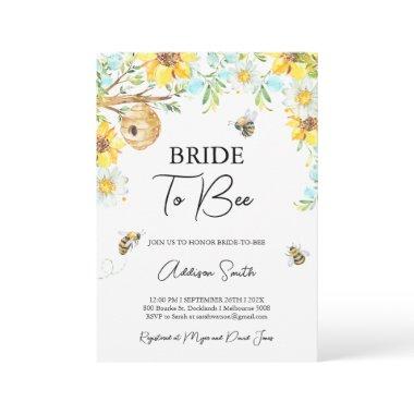 Blue Yellow Floral Bride To Bee