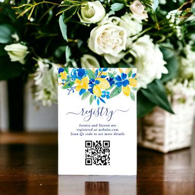 Blue yellow lemons floral  registry enclosure
