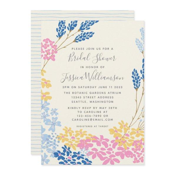 Blue Yellow Summer Flower Wreath  Inv