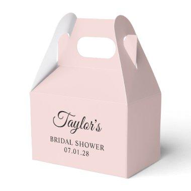 Blush and Black Elegant Script Bridal Shower Favor Boxes