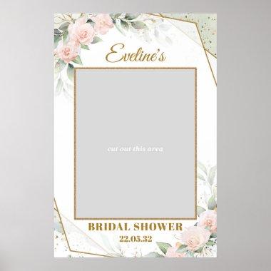 Blush and gold and greenery bridal shower poster