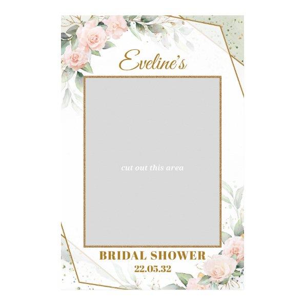 Blush and gold and greenery bridal shower poster