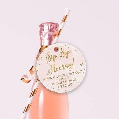 blush and gold bridal shower favor tags