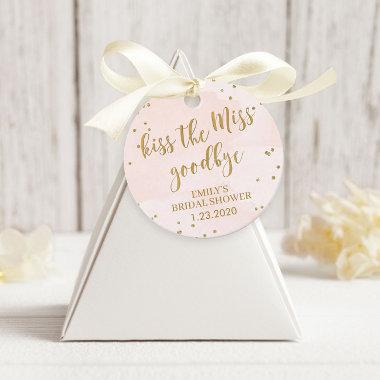 Blush and Gold Bridal Shower Kiss the Miss Goodbye Favor Tags