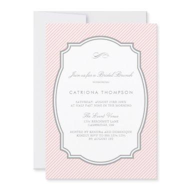 Blush and Gray Stripes Elegant Bridal Brunch