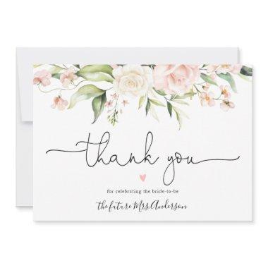 Blush and Greenery  Thank You