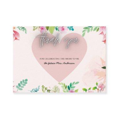 Blush and Greenery Bridal Shower Thank You Invitations