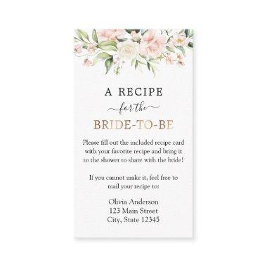 Blush and Greenery Recipe Request Enclosure Invitations