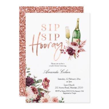 Blush and Marsala Sip Sip Hooray Invitations