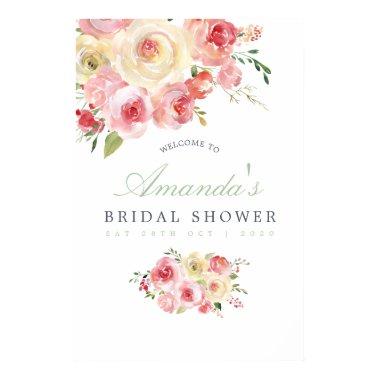 Blush and Sage Floral Bridal Shower Welcome Poster