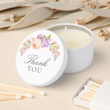 Blush and Violet Bloom Baby Shower Thank You Mini Candle Favors