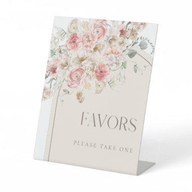 Blush and White Floral Arch Favors Sign