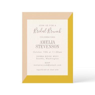 Blush and Yellow Bold Geometric Bridal Brunch Invitations