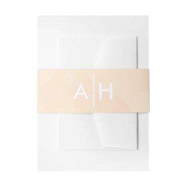 Blush Apricot Watercolor Wedding  Band  Belly Band