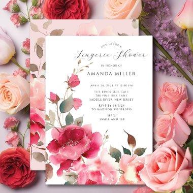 Blush Blossom Bridal Lingerie Shower Invitations