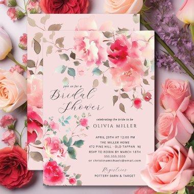 Blush Blossom Bridal Shower Invitations