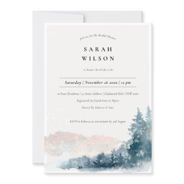 Blush Blue Pine Mountains Bridal Shower Invite