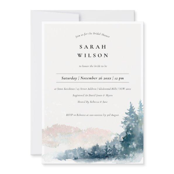 Blush Blue Pine Mountains  Invite