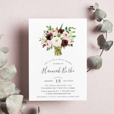 Blush Bouquet Bridal Shower Invitations