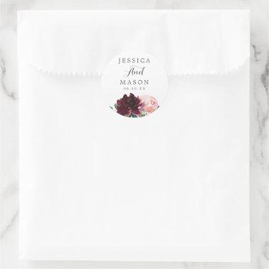 Blush Burgundy Favor Stickers Envelope Seals