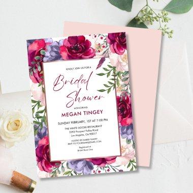 Blush Burgundy & Navy Blue Floral