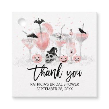 Blush Cocktails Halloween Bridal Shower Thank You Favor Tags
