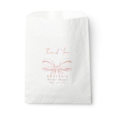 Blush Coquette Bow  Thank You Favor Bag
