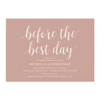 Blush Cream Rustic Wedding Rehearsal Dinner Invitations