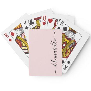 Blush Dusty Pink Personalized Name Poker