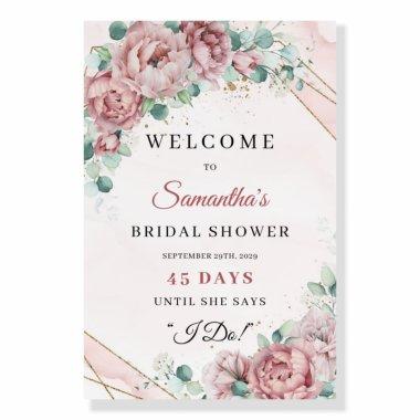 Blush eucalyptus gold  count down foam board
