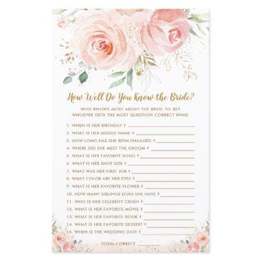 Blush Floral Bridal How Well You Know Bride Game