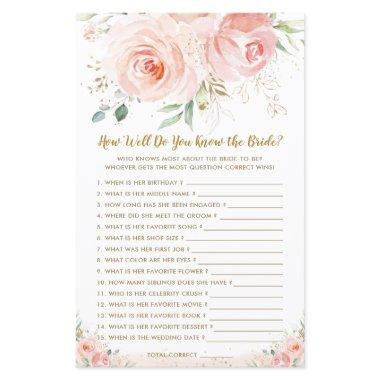 Blush Floral Bridal How Well You Know Bride Game