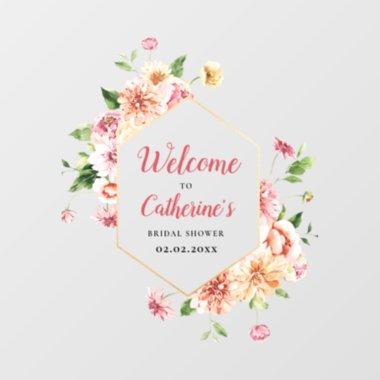 Blush Floral Bridal Shower Acrylic Welcome Sign