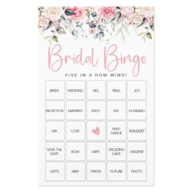 Blush Floral | Bridal Shower Bingo Game Invitations