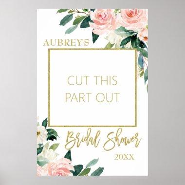 Blush Floral Bridal Shower Photo Booth Frame Poster