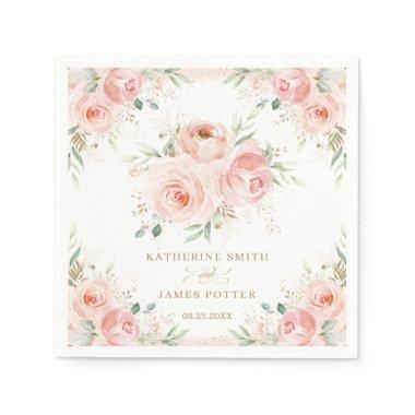 Blush Floral Bridal Wedding Baby Shower Birthday Napkins