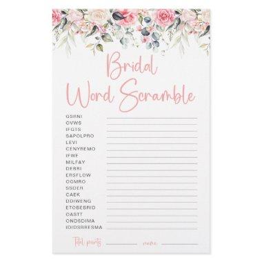 Blush Floral | Bridal Word Scramble Game Invitations