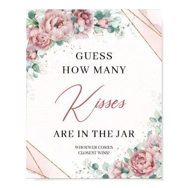 Blush floral eucalyptus Guess how many kisses Pos Poster