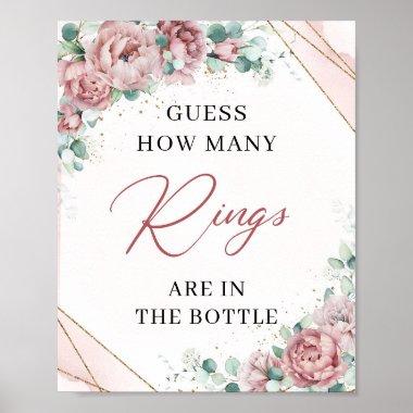 Blush floral eucalyptus Guess how many rings Poster