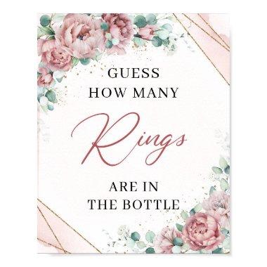 Blush floral eucalyptus Guess how many rings Poster