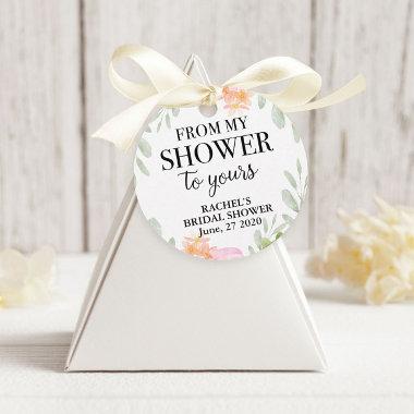 Blush Floral From my shower to yours bridal shower Favor Tags