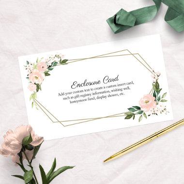 Blush Floral Geometric Bridal Shower Custom Enclosure Invitations