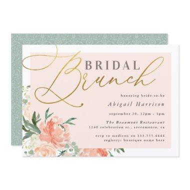 Blush Floral Gold Script Bridal Brunch