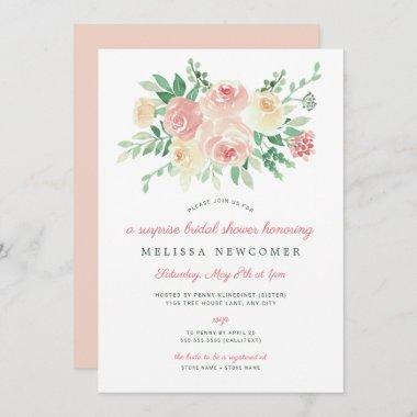 Blush Floral Greenery bridal shower 4196 Invitations